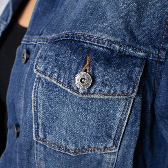 PAIGE Distressed Blue Denim Jacket - Picture 2 of 9
